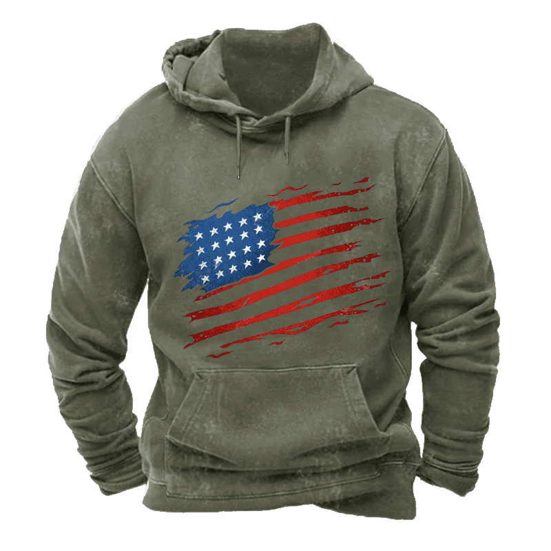 American Colorful Distressed Waving Flag Hoodie