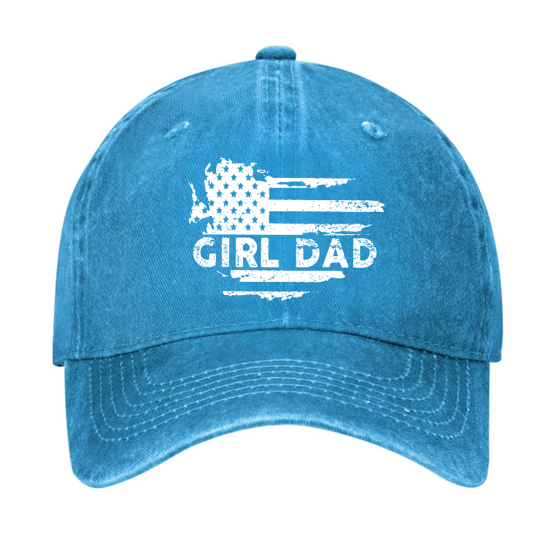 Girl Dad With Flag Print Funny Father Gift Hat