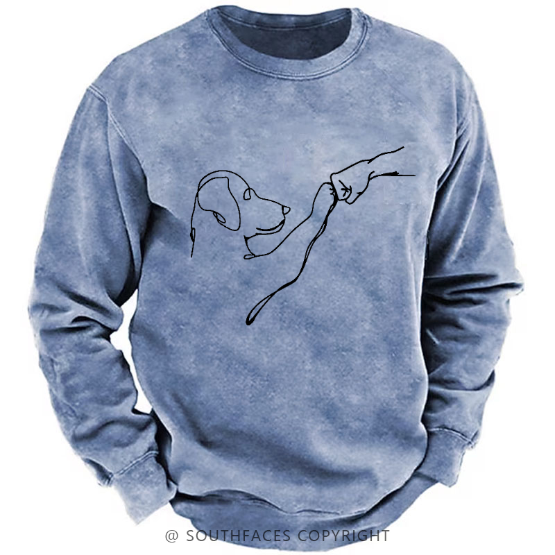 Dog Fist Bump Funny Print Sweatshirt
