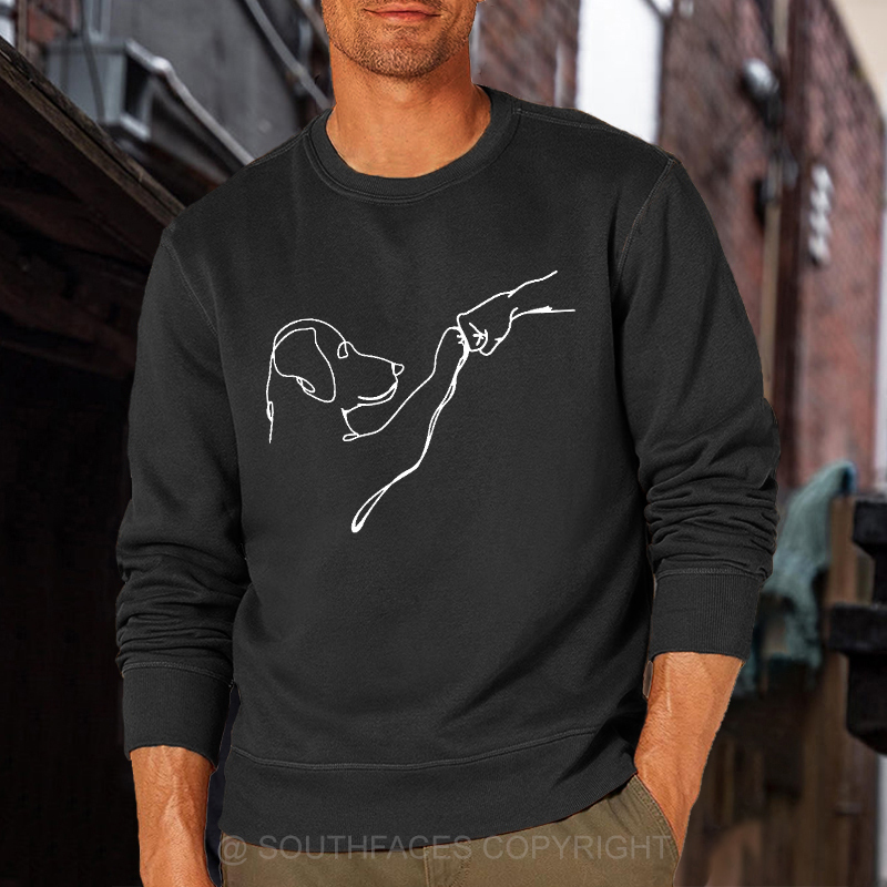 Dog Fist Bump Funny Print Sweatshirt
