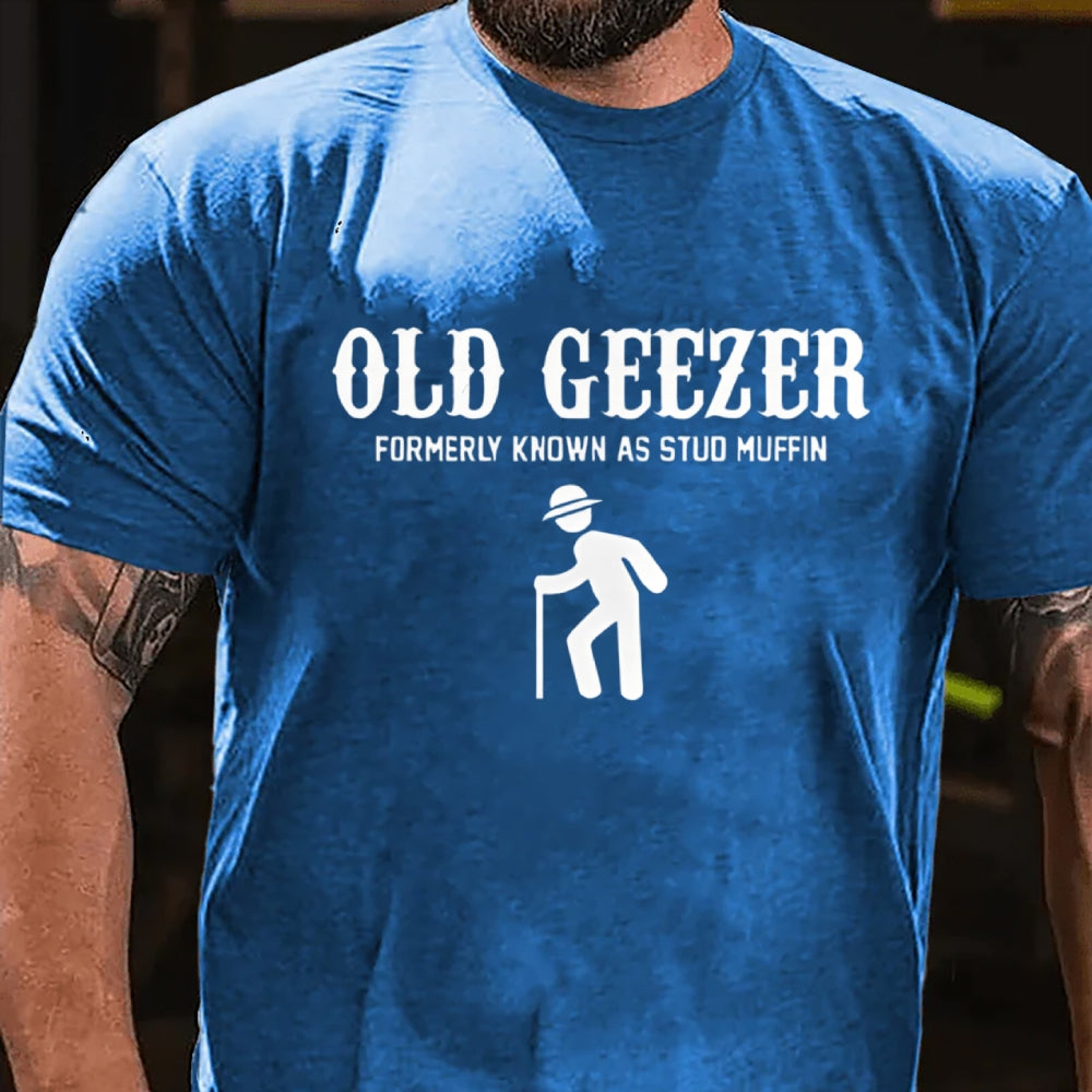Funny Old Geezer Formerly Known As Stud Muffin Washed T-Shirt