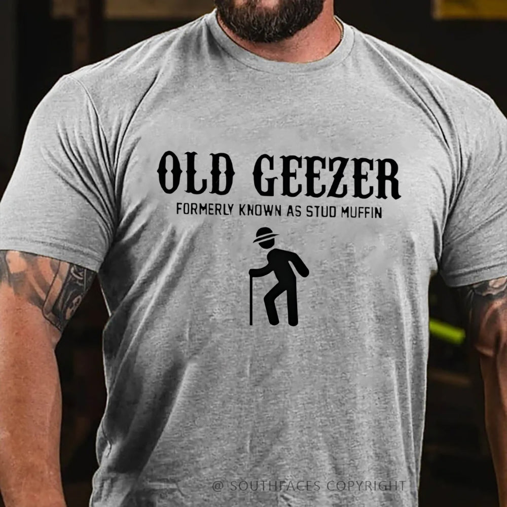 Funny Old Geezer Formerly Known As Stud Muffin Washed T-Shirt