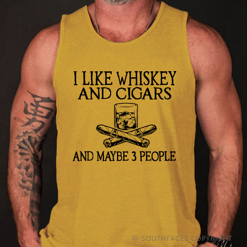 I Like Whiskey And Cigars And Maybe 3 People Men's Tank Top
