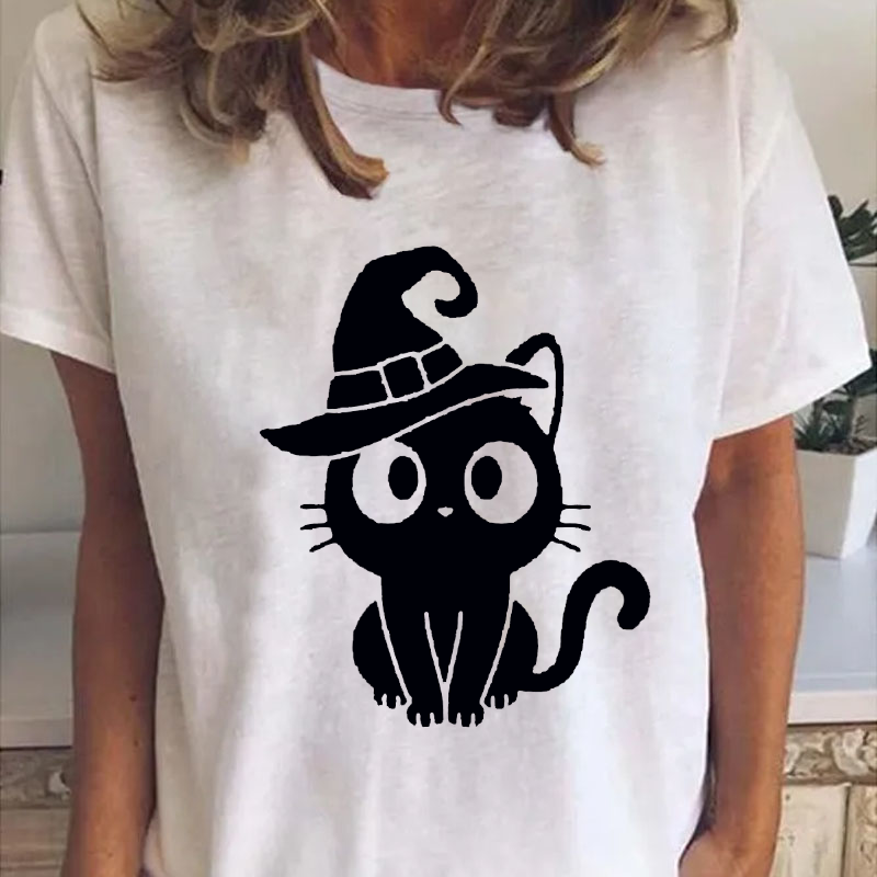 Halloween Womans Cat T-shirt