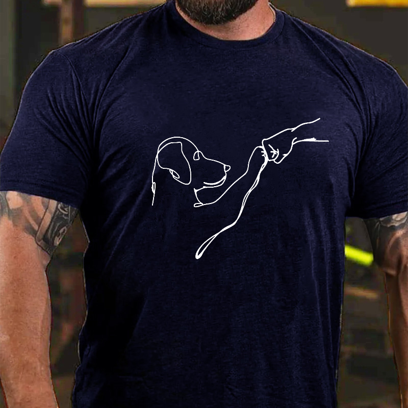 Dog Fist Bump Funny Print Men's T-shirt