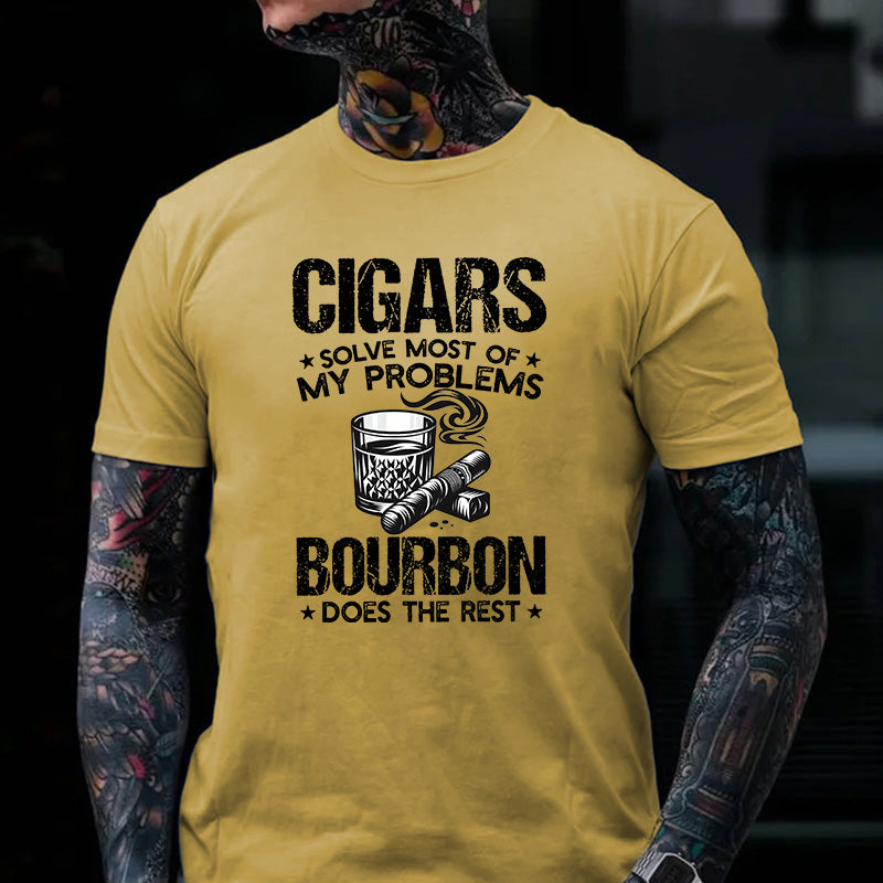 Cigars Solve Most Of My Problems Bourbon Does The Rest T-shirt