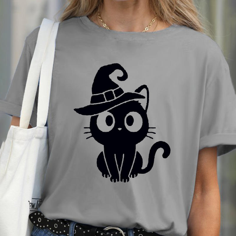 Halloween Womans Cat T-shirt