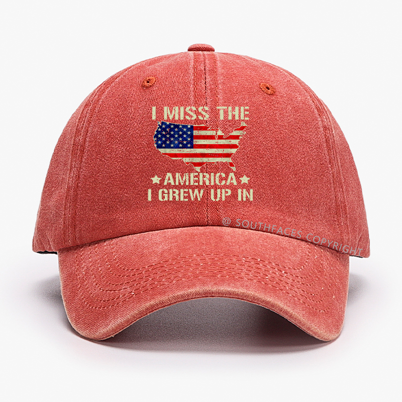 I Miss The America I Grew Up In USA Flag Print Hat