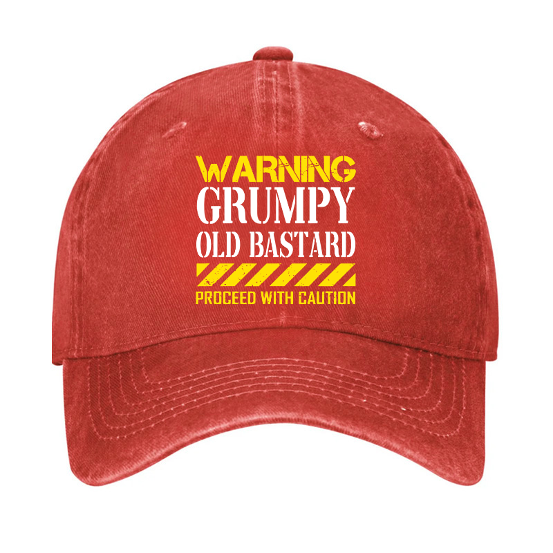 Warning Grumpy Old Bastard Approach With Caution Hat