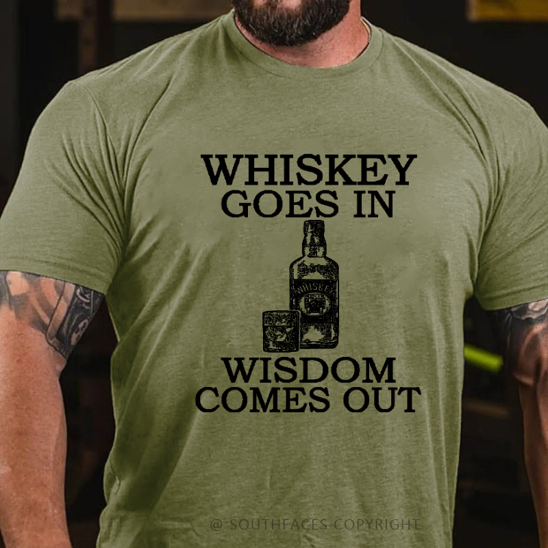 Whiskey Goes In Wisdom Comes Out T-shirt