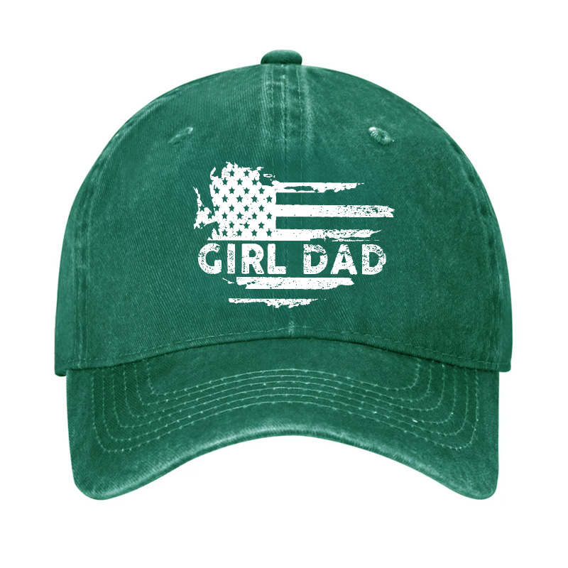 Girl Dad With Flag Print Funny Father Gift Hat