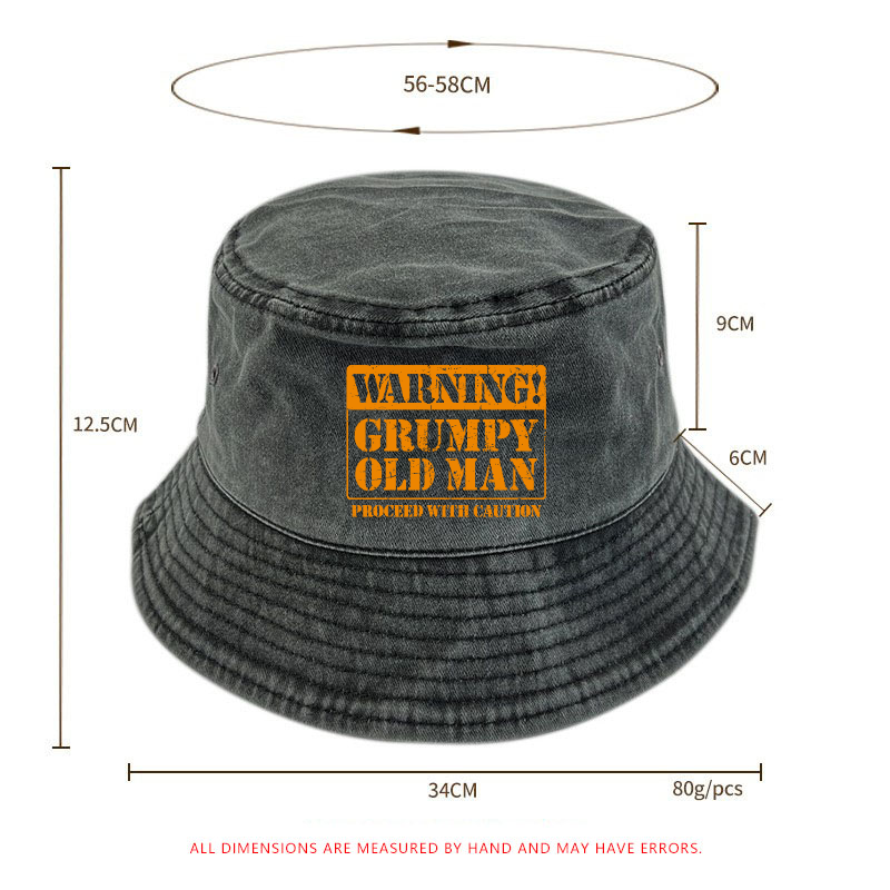 Warning Grumpy Old Man Proceed With Caution Bucket Hat