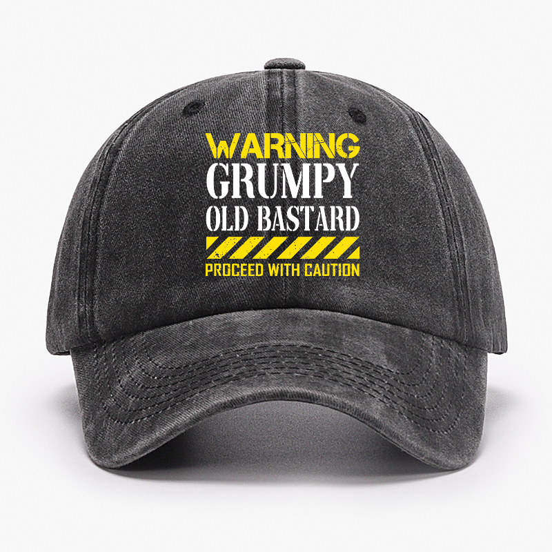 Warning Grumpy Old Bastard Approach With Caution Hat