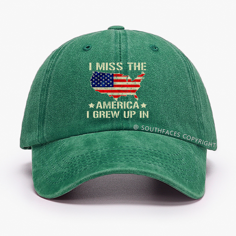 I Miss The America I Grew Up In USA Flag Print Hat