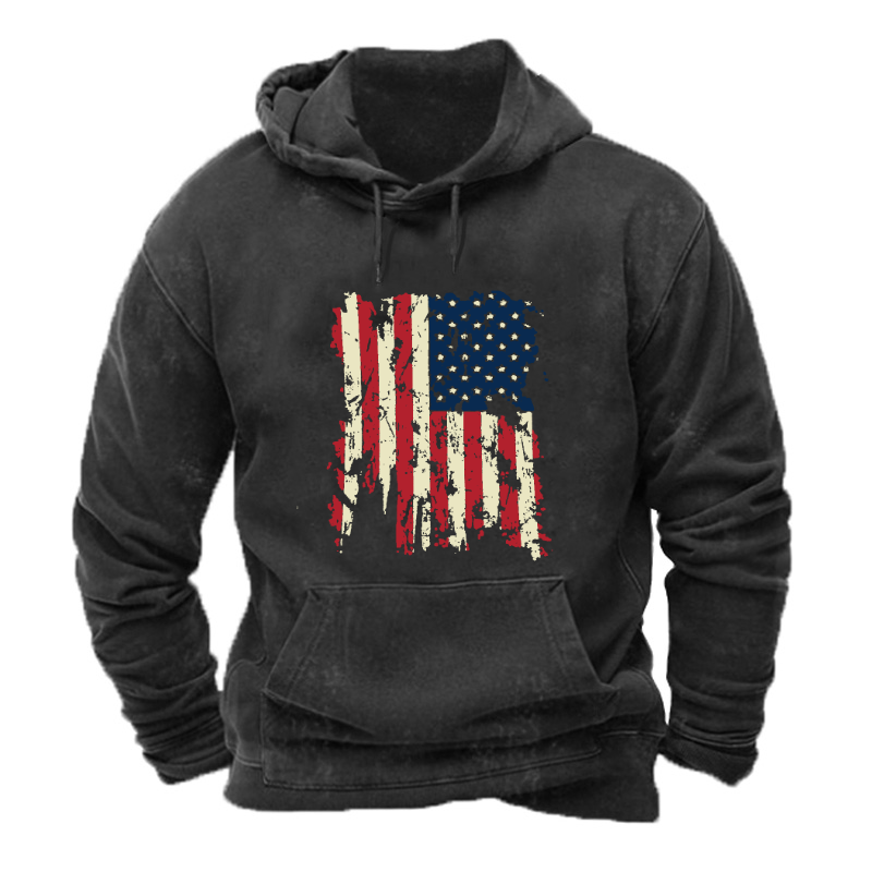 American Old Design Flag Outdoor Leisure Hoodie