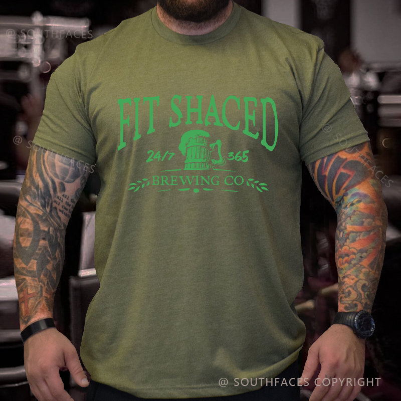 Fit Shaced 24/7 365 Brewing Co Funny St. Patrick's Day T-shirt
