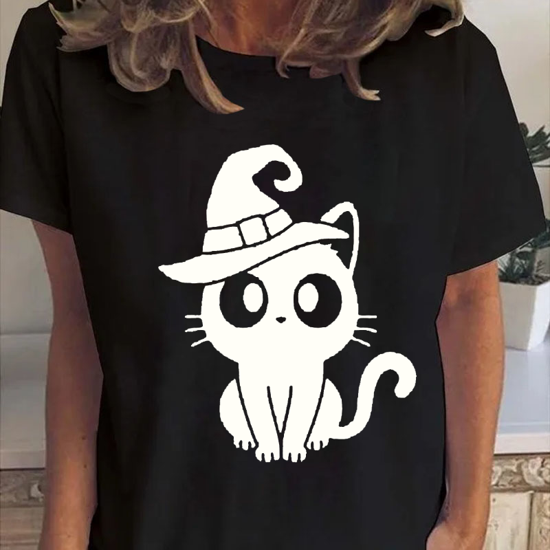 Halloween Womans Cat T-shirt