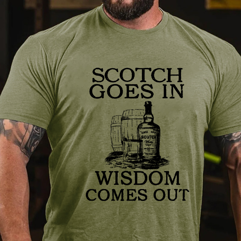 Scotch Goes In Wisdom Comes Out T-shirt