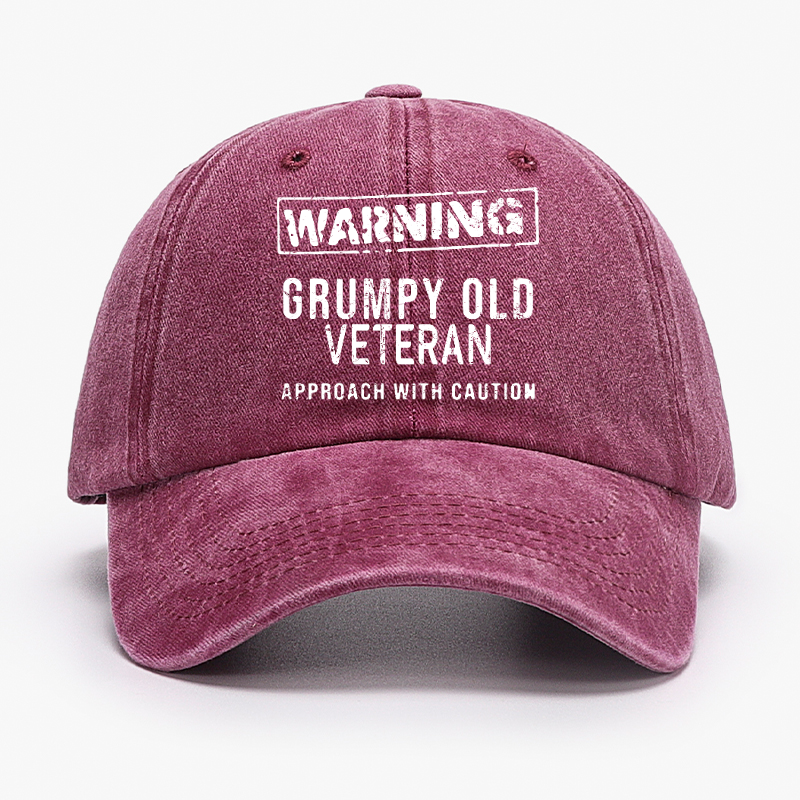 Warning Grumpy Old Veteran Approach With Caution Hat