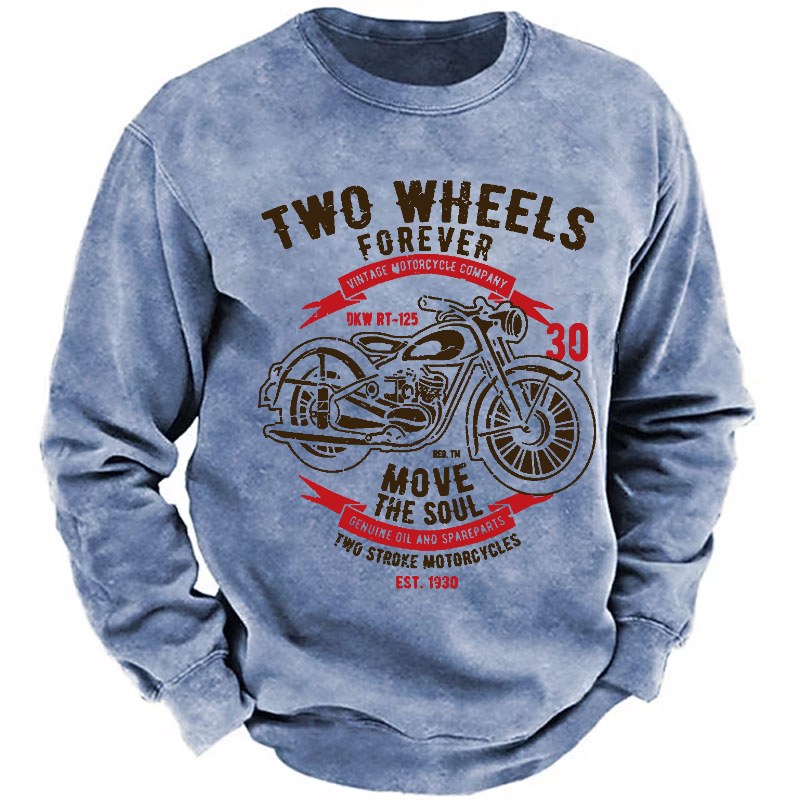 Motorcycle Shirt Two Wheels Forever Vintage Sweatshirt
