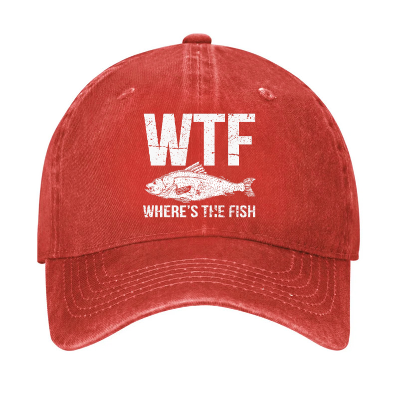 WTF Where's The Fish Funny Uniex Hat