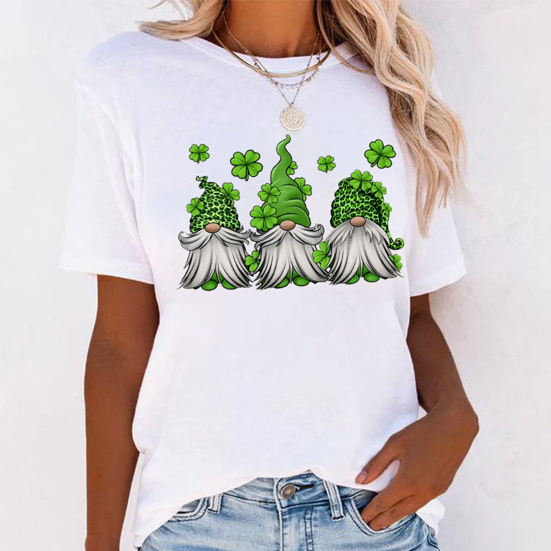 St. Patrick's Gnomes Print T-shirt