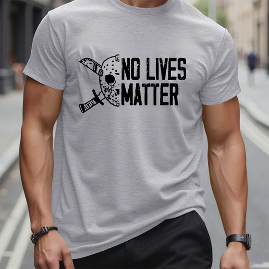 Mens Halloween Funny T-shirt Jason No Lives Matter