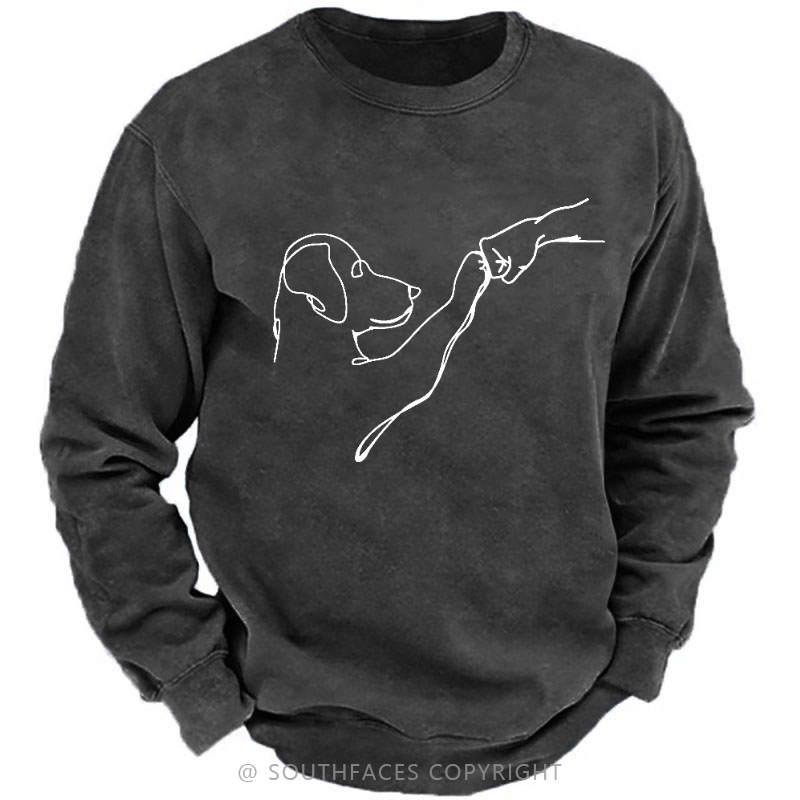 Dog Fist Bump Funny Print Sweatshirt
