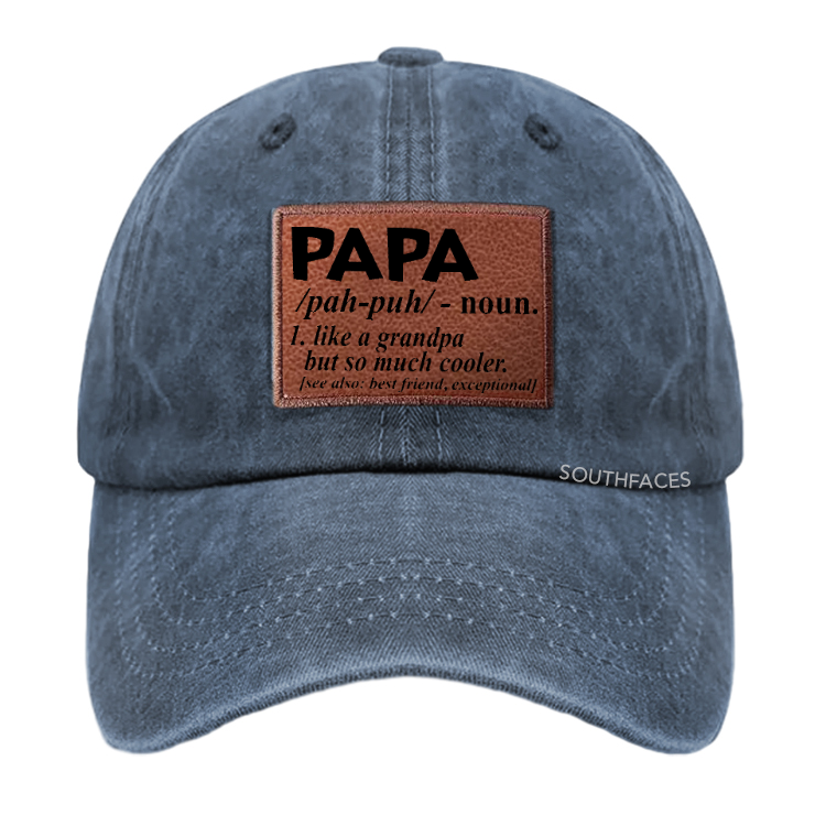 PAPA Like A Grandpa But So Much Cooler Leather Patch Cap