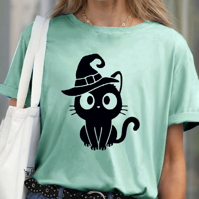 Halloween Womans Cat T-shirt