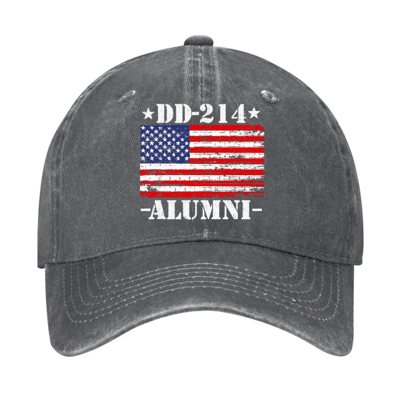 DD-214 Alumni Military Veteran American Flag Patriotic  Hat