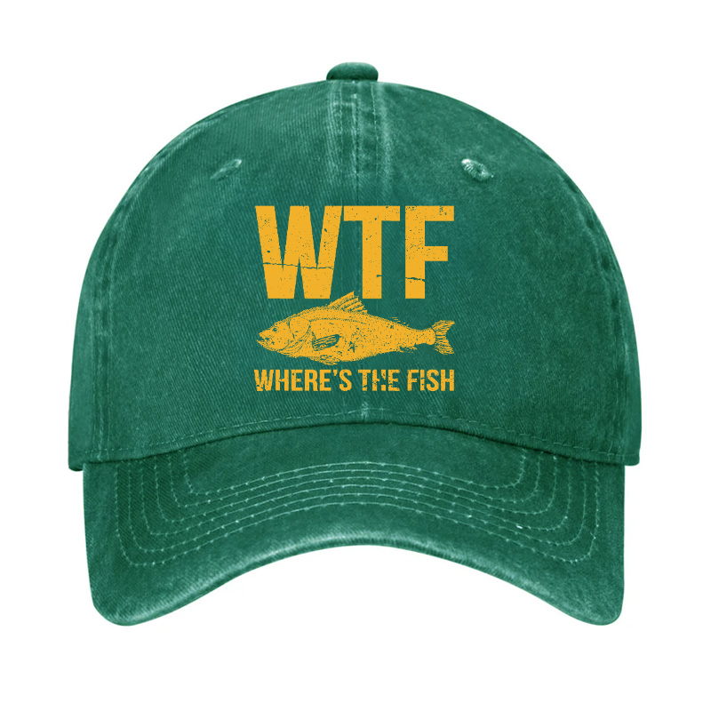 WTF Where's The Fish Funny Uniex Hat