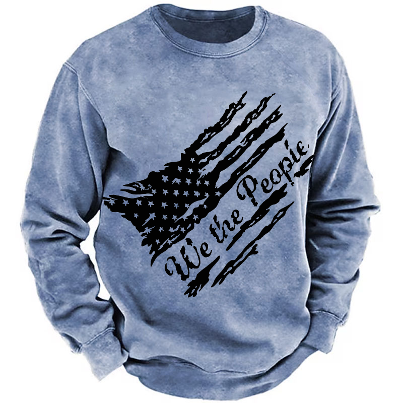 USA Distressed Flag We The People Sweatshirt