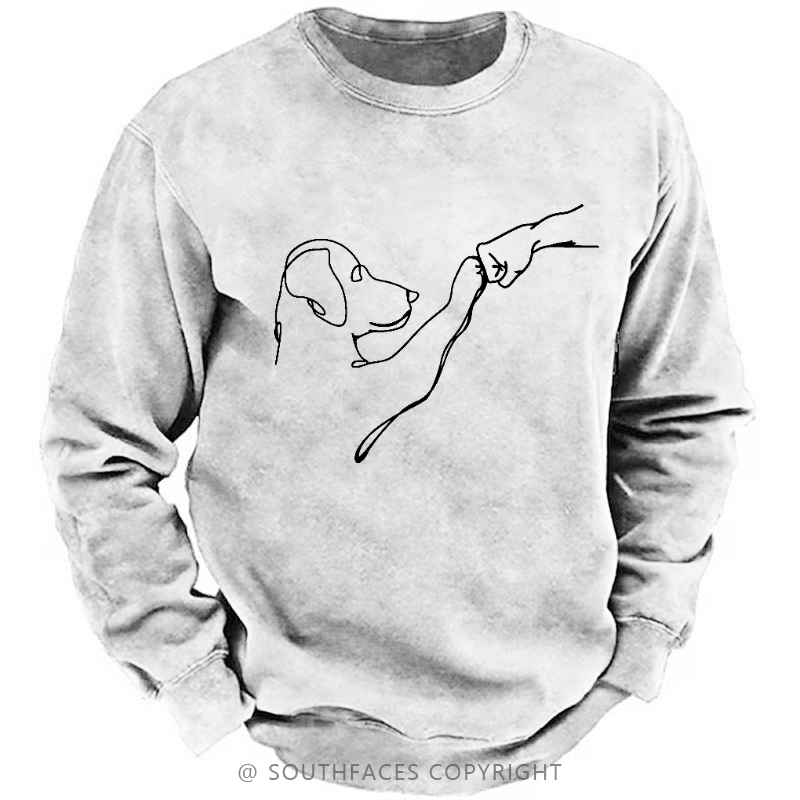 Dog Fist Bump Funny Print Sweatshirt