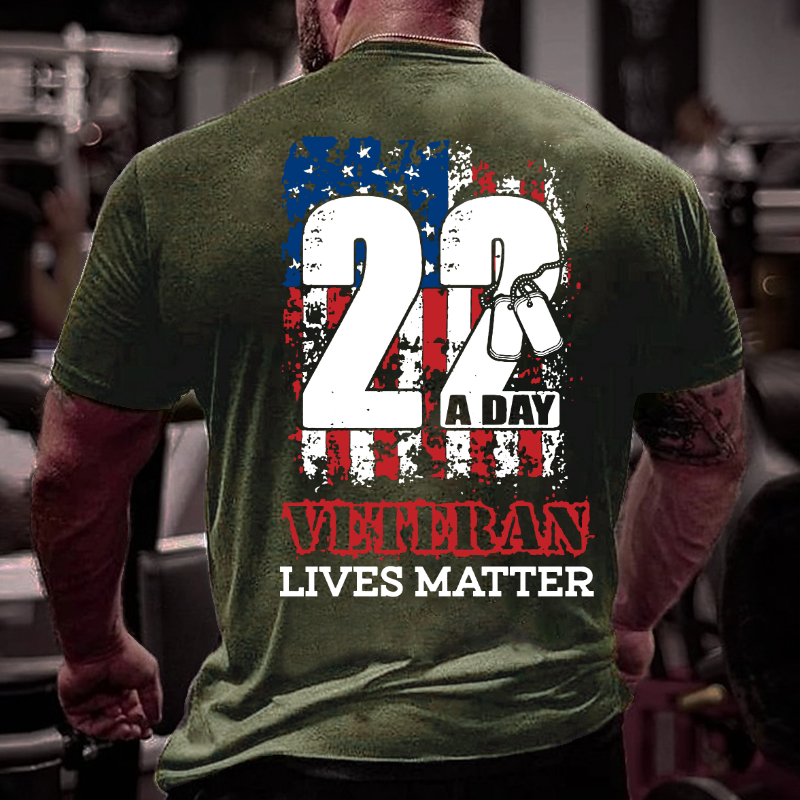 22 Push Up Challenge Veteran Lives Matter T-shirt