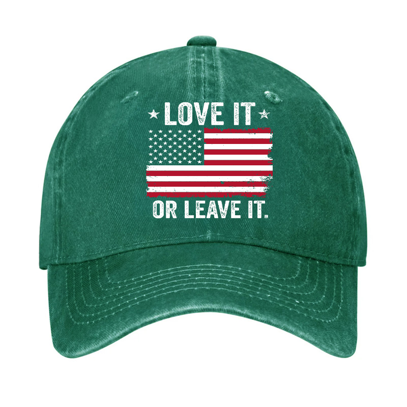 Men'S Love It Or Leave It USA Flag Hat