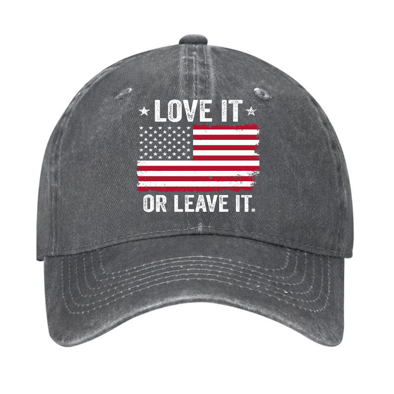Men'S Love It Or Leave It USA Flag Hat