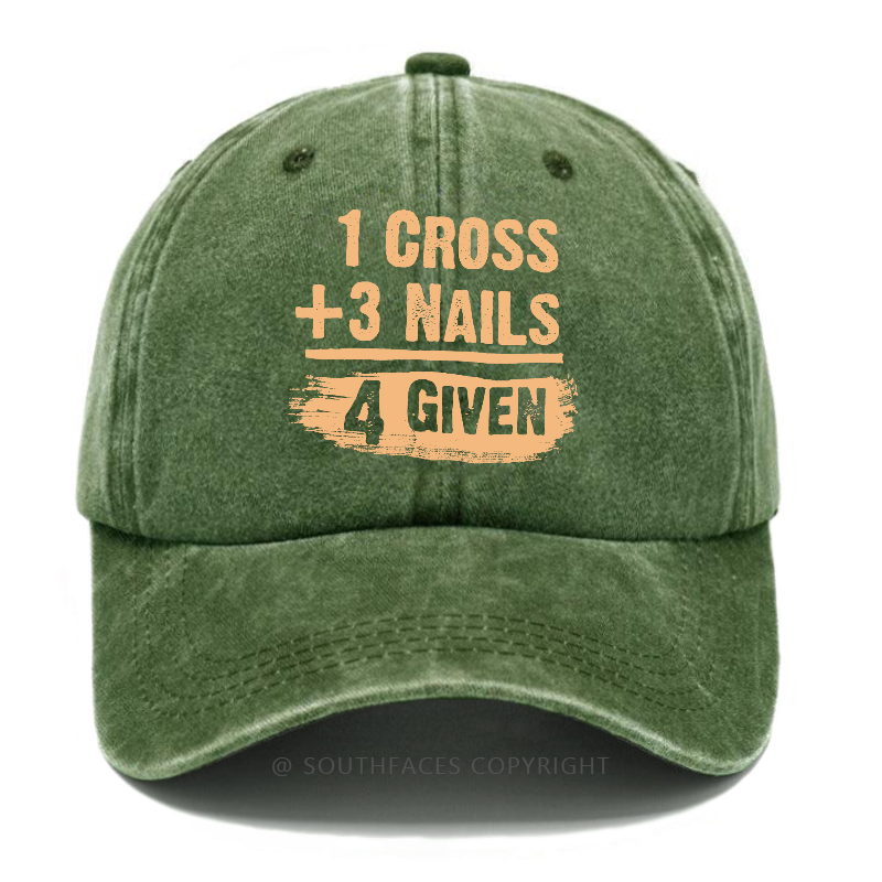 1 Cross 3 Nails 4 Given Forgiven Christian Hats