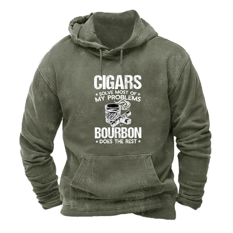 Cigars Solve Most Of My Problems Bourbon Does The Rest Hoodie