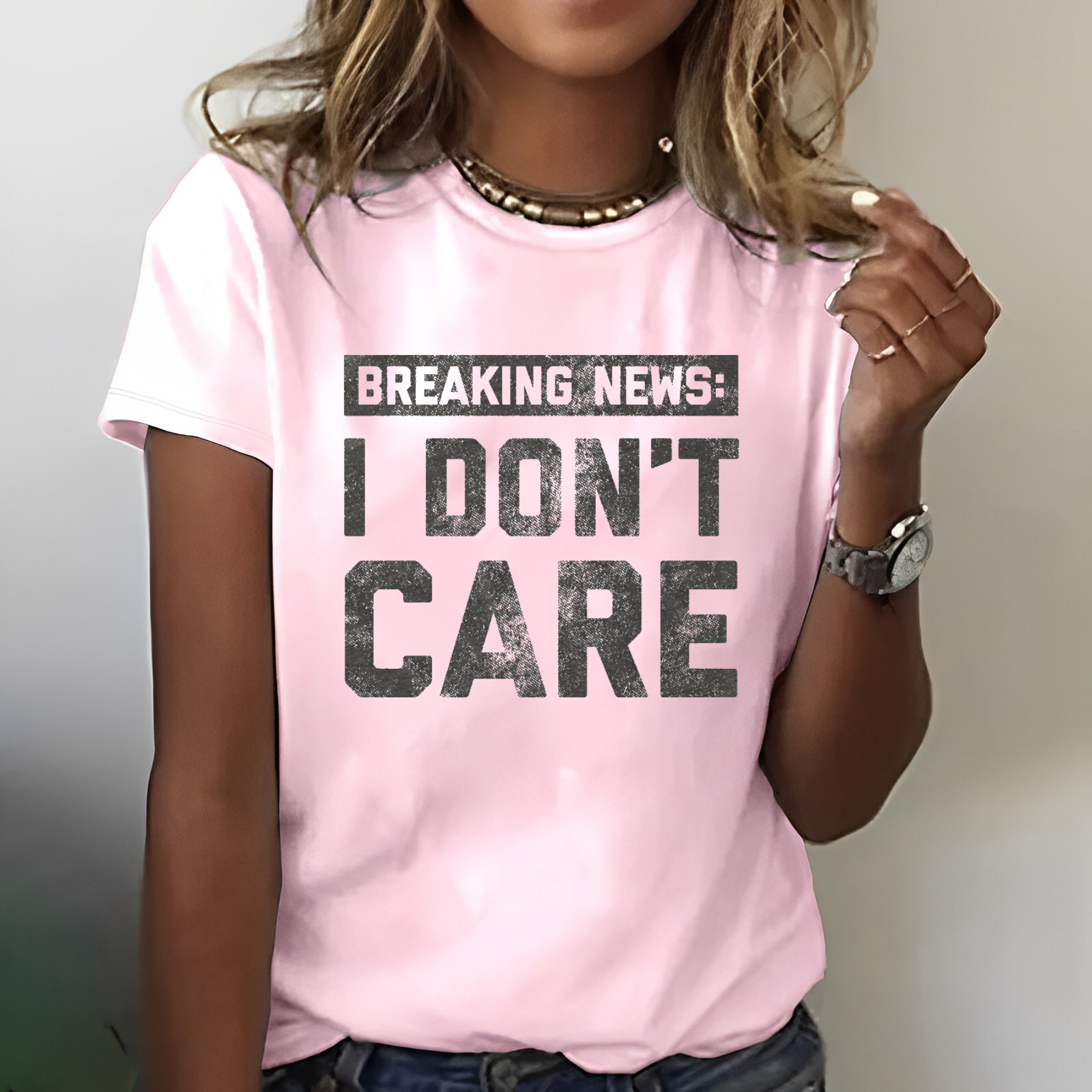 Breaking News: I DON'T CARE Funny T-shirt