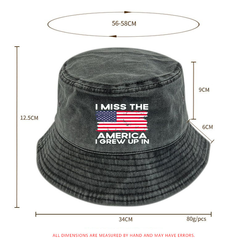 I Miss The America I Grew Up In USA Flag Print Bucket Hat