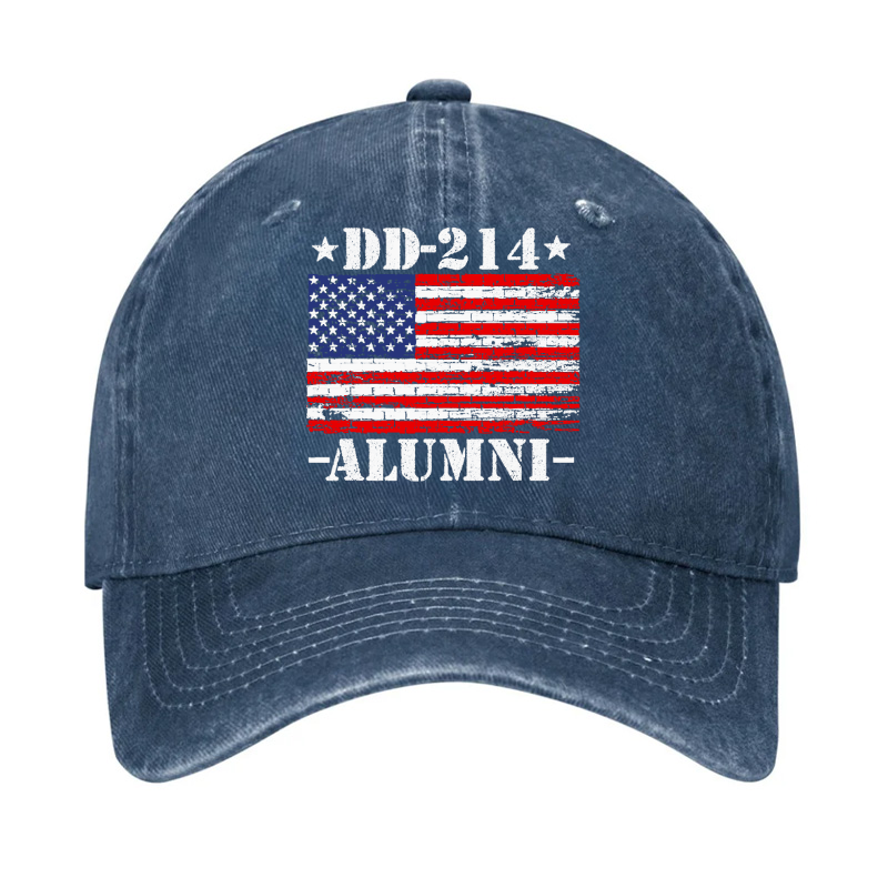 DD-214 Alumni Military Veteran American Flag Patriotic  Hat