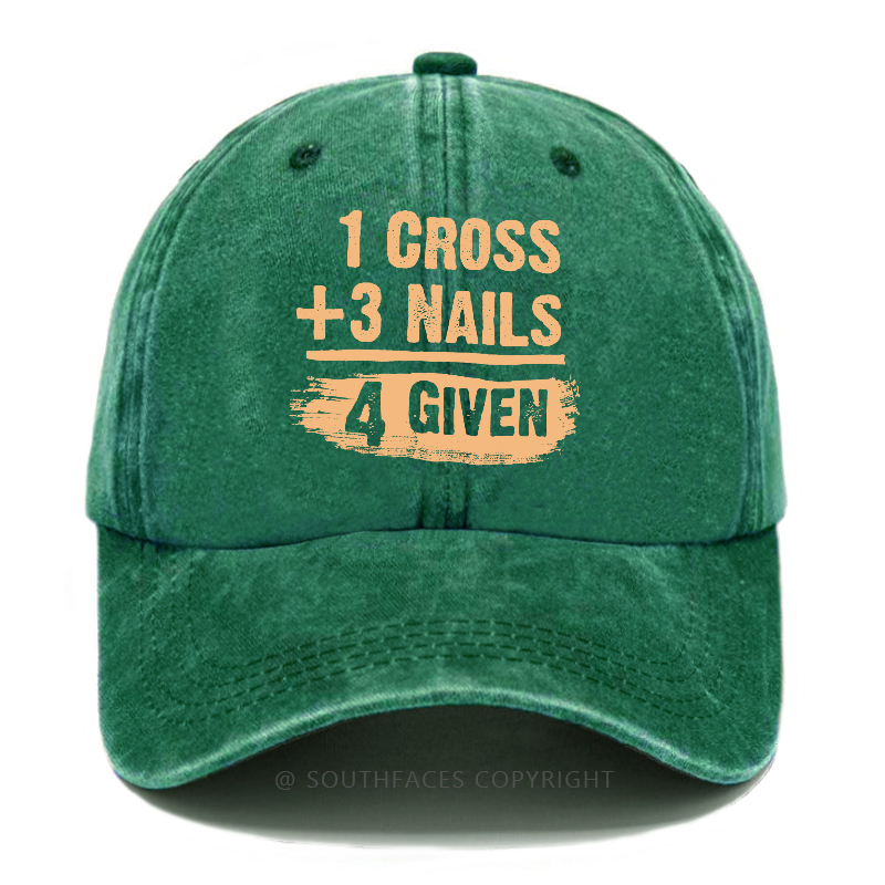 1 Cross 3 Nails 4 Given Forgiven Christian Hats
