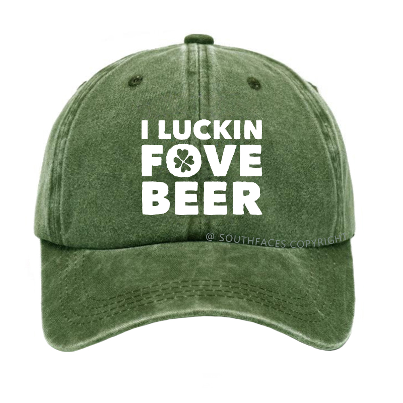 I Lucking Fove Beer Funny St. Patrick's Day Baseball Hat
