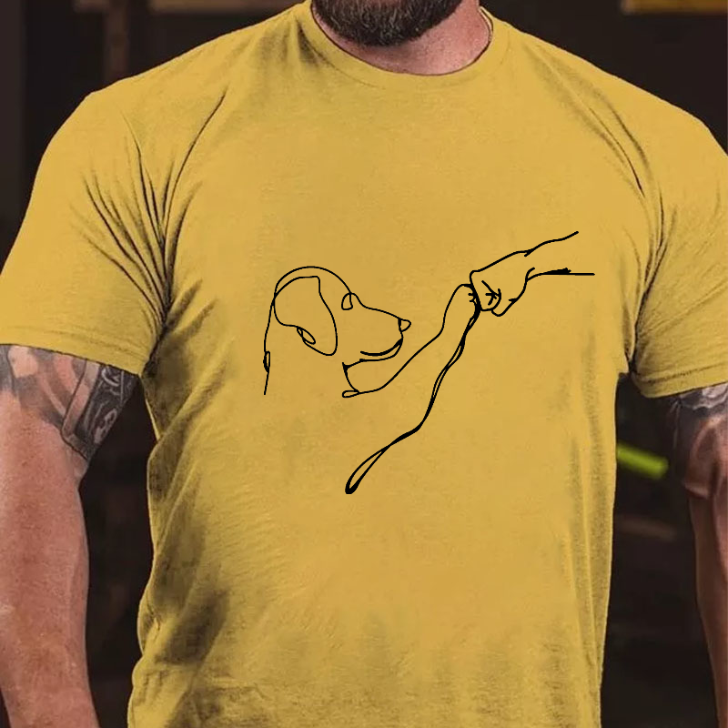 Dog Fist Bump Funny Print Men's T-shirt