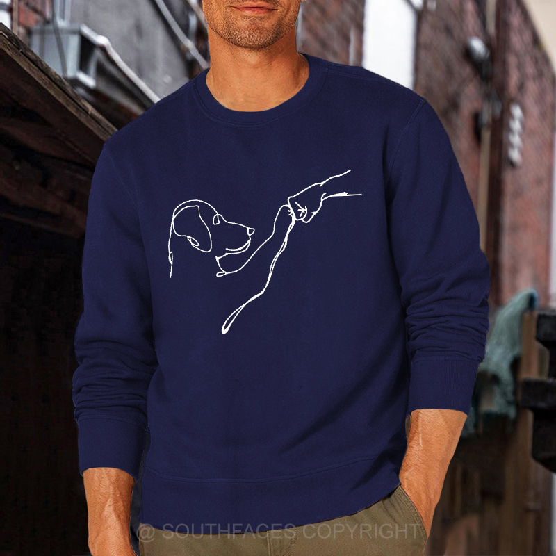 Dog Fist Bump Funny Print Sweatshirt