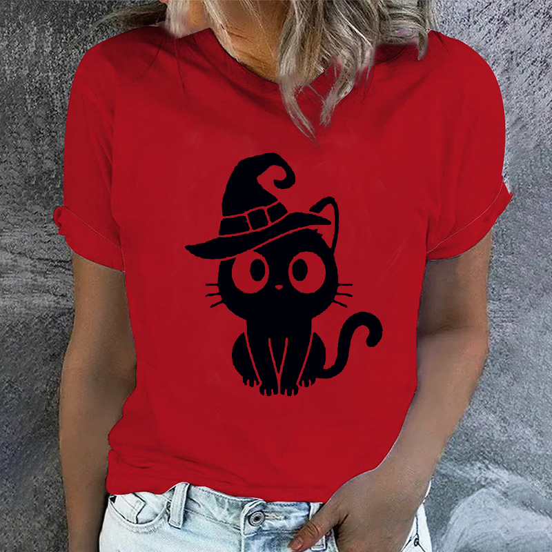Halloween Womans Cat T-shirt