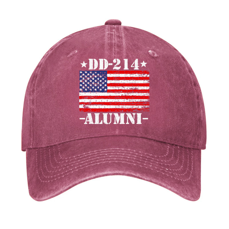 DD-214 Alumni Military Veteran American Flag Patriotic  Hat