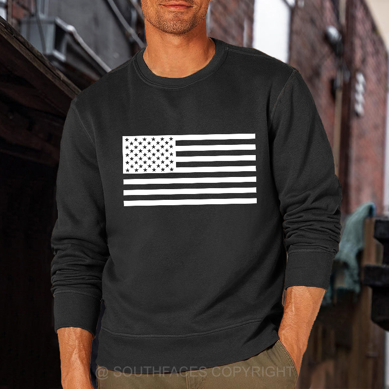 Classic American Flag Print For Men Sweatshirt