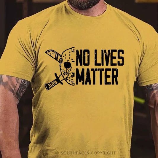 Mens Halloween Funny T-shirt Jason No Lives Matter